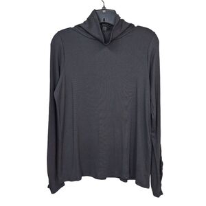 41 Hawthorn Women's Micro-Ribbed Ruched High Neck Sweater - L